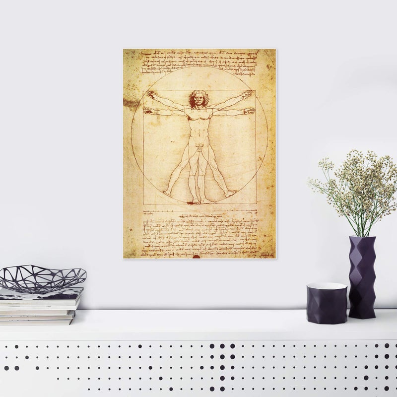 Palace Learning Vitruvian Man by Leonardo Da Vinci Poster - Proportions of the Human Figure Drawing - Fine Art Print (LAMINATED, 18" x 24") - Image 5